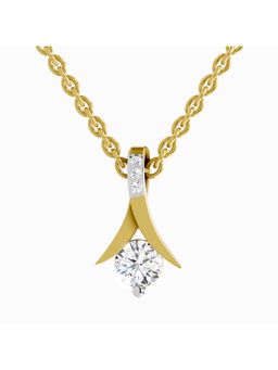 Sparkles - Lab Grown Diamond 0.47 Ct Serenity Curve Pendant 14K Yellow Gold IGI Certified