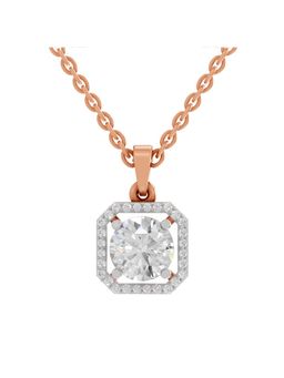 Sparkles - Lab Grown Diamond1.46 Ct Round Halo Pendant 14K Rose Gold IGI Certified