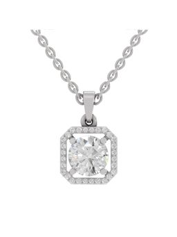 Sparkles - Lab Grown Diamond1.46 Ct Round Halo Pendant 14K White Gold IGI Certified