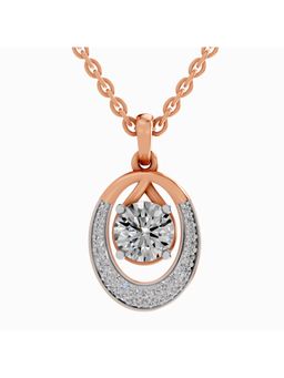 Sparkles - Lab Grown Diamond IGI Certified 1.21 Ct Round Shape Cluster Pendant 14K Rose Gold