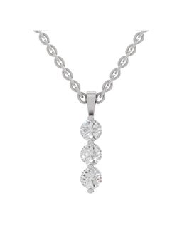 Sparkles - Lab Grown Diamond 0.53 Ct Round Trinity Pendant 14K White Gold IGI Certified