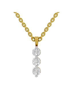 Sparkles - Lab Grown Diamond 0.53 Ct Round Trinity Pendant 14K Yellow Gold IGI Certified