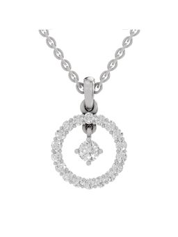 Sparkles - Lab Grown Diamond 0.79 Ct Round Circle Pendant 14K White Gold IGI Certified