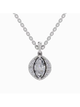 Sparkles - Lab Grown Diamond IGI Certified Pendant 1.26 Ct Marquise Shaped 14K White Gold