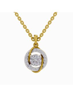 Sparkles - Lab Grown Diamond IGI Certified Pendant 0.91 Ct Round Shaped 14K Yellow Gold