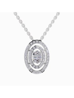 Sparkles - Lab Grown Diamond IGI Certified Pendant 1.3 Ct Oval Shaped 14K White Gold
