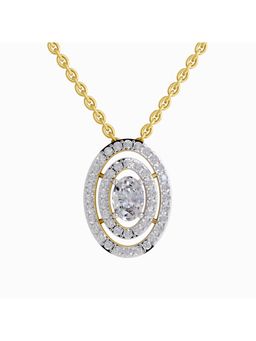 Sparkles - Lab Grown Diamond IGI Certified Pendant 1.3 Ct Oval Shaped 14K Yellow Gold