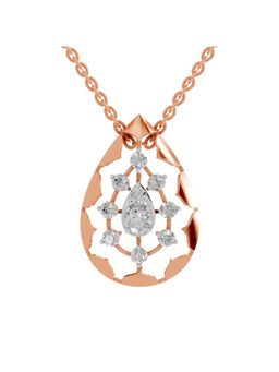 Sparkles - Lab Grown Diamond IGI Certified Pendant 0.76 Ct Round Shaped 14K Rose Gold