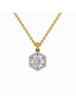 Sparkles - Lab Grown Diamond IGI Certified Pendant 1.36 Ct Round Shaped 14K Yellow Gold
