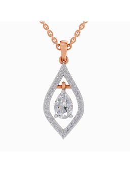 Sparkles - Lab Grown Diamond IGI Certified Pendant 1.42 Ct Pear Shaped 14K Rose Gold