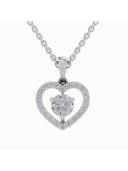 Sparkles - Lab Grown Diamond IGI Certified Pendant 1.36 Ct Round Shaped 14K White Gold