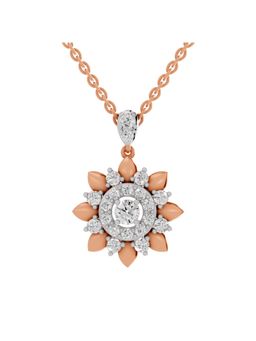 Sparkles - Lab Grown Diamond IGI Certified Pendant 1.17 Ct Round Shaped 14K Rose Gold