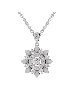 Sparkles - Lab Grown Diamond IGI Certified Pendant 1.17 Ct Round Shaped 14K White Gold