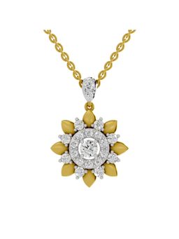 Sparkles - Lab Grown Diamond IGI Certified Pendant 1.17 Ct Round Shaped 14K Yellow Gold