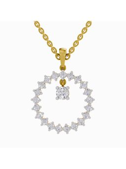 Sparkles - Lab Grown Diamond IGI Certified Pendant 1.18 Ct Round Shaped 14K Yellow Gold