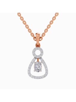Sparkles - Lab Grown Diamond IGI Certified Pendant 1.09 Ct Oval Shaped 14K Rose Gold
