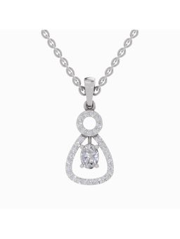 Sparkles - Lab Grown Diamond IGI Certified Pendant 1.09 Ct Oval Shaped 14K White Gold