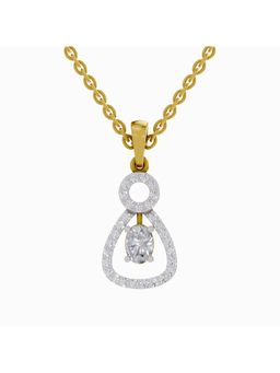 Sparkles - Lab Grown Diamond IGI Certified Pendant 1.09 Ct Oval Shaped 14K Yellow Gold