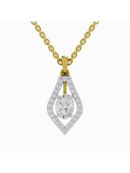 Sparkles - Lab Grown Diamond IGI Certified Pendant 1.34 Ct Oval Shaped 14K Yellow Gold