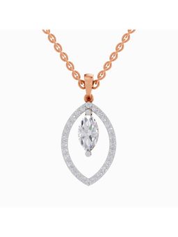Sparkles - Lab Grown Diamond IGI Certified Pendant 1.09 Ct Marquise Shaped 14K Rose Gold