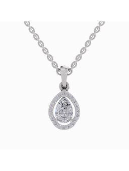 Sparkles - Lab Grown Diamond IGI Certified Pendant 1.2 Ct Pear Shaped 14K White Gold
