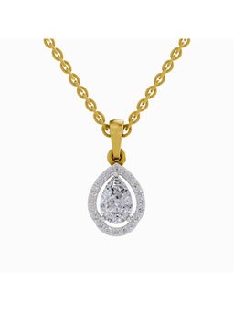 Sparkles - Lab Grown Diamond IGI Certified Pendant 1.2 Ct Pear Shaped 14K Yellow Gold