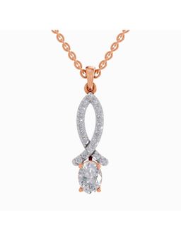 Sparkles - Lab Grown Diamond IGI Certified Pendant 1.45 Ct Oval Shaped 14K Rose Gold