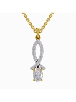 Sparkles - Lab Grown Diamond IGI Certified Pendant 1.45 Ct Oval Shaped 14K Yellow Gold
