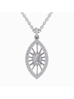 Sparkles - Lab Grown Diamond IGI Certified Pendant 1.64 Ct Emerald Shaped 14K White Gold