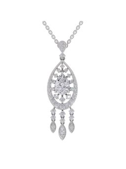 Sparkles - Lab Grown Diamond IGI Certified Pendant 1.16 Ct Round Shaped 14K White Gold