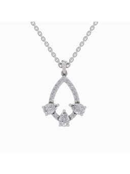 Sparkles - Lab Grown Diamond IGI Certified Pendant 1.47 Ct Pear Shaped 14K White Gold