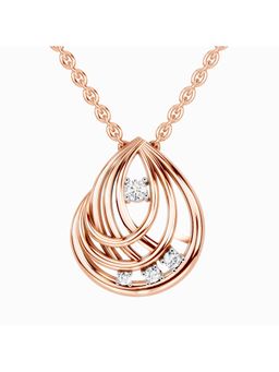 Sparkles - Lab Grown Diamond 0.06 Ct Round Swirl Pendant 14K Rose Gold IGI Certified