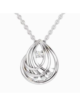 Sparkles - Lab Grown Diamond 0.06 Ct Round Swirl Pendant 14K White Gold IGI Certified