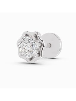 Sparkles - Lab Grown Diamond 0.04 Ct IGI Certified Round Shape Aurora Spark Nose Pin 14K White Gold