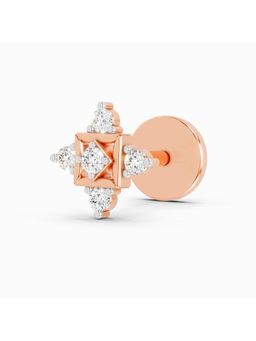Sparkles - Lab Grown Diamond 0.02 Ct IGI Certified Round Shape The Kata Nose Pin 14K Rose Gold
