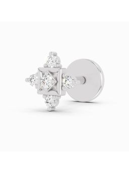Sparkles - Lab Grown Diamond 0.02 Ct IGI Certified Round Shape The Kata Nose Pin 14K White Gold