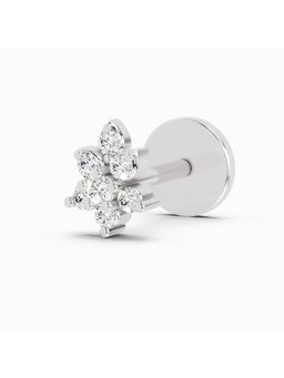 Sparkles - Lab Grown Diamond 0.03 Ct IGI Certified Round Shape Gracia Nose Pin 14K White Gold