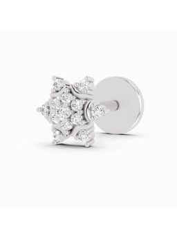 Sparkles - Lab Grown Diamond 0.05 Ct IGI Certified Snowflake Shine Nose Pin 14K White Gold