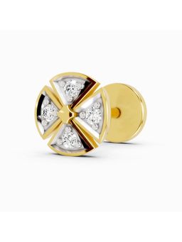 Sparkles - Lab Grown Diamond 0.01 Ct IGI Certified Round Shape Shine Eternal Nose Pin 14K Yellow Gold