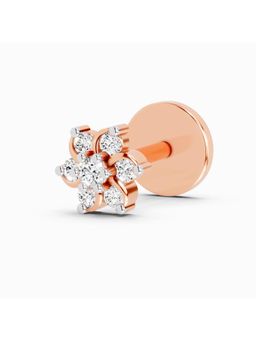 Sparkles - Lab Grown Diamond 0.03 Ct IGI Certified Splendid Floret Nose Pin 14K Rose Gold