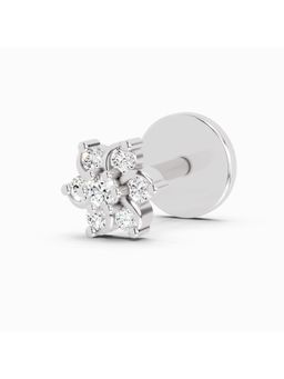 Sparkles - Lab Grown Diamond 0.03 Ct IGI Certified Splendid Floret Nose Pin 14K White Gold