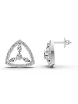 Sparkles - Lab Grown Diamond 1.42 Ct Eterna Trinity Earrings 14K White Gold IGI Certified