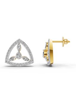 Sparkles - Lab Grown Diamond 1.42 Ct Eterna Trinity Earrings 14K Yellow Gold IGI Certified