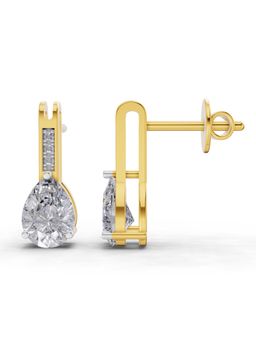 Sparkles - Lab Grown Diamond 1.39 Ct Pear Eternal Drop Earrings 14K Yellow Gold IGI Certified