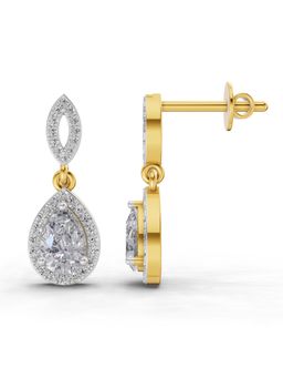 Sparkles - Lab Grown Diamond 1.39 Ct Pear Elegant Earrings 14K Yellow Gold IGI Certified