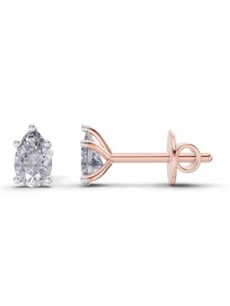 Sparkles - Lab Grown Diamond 0.6 Ct Pear Earrings 14K Rose Gold IGI Certified