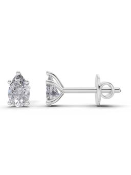 Sparkles - Lab Grown Diamond 0.6 Ct Pear Earrings 14K White Gold IGI Certified
