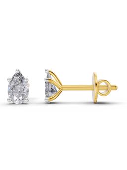 Sparkles - Lab Grown Diamond 0.6 Ct Pear Earrings 14K Yellow Gold IGI Certified