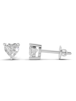 Sparkles - Lab Grown Diamond 0.53 Ct Heart-Shaped Earrings 14K White Gold IGI Certified