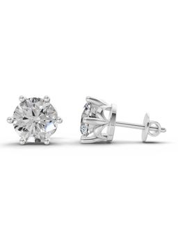 Sparkles - Lab Grown Diamond 4 Ct Round Earrings 14K White Gold IGI Certified